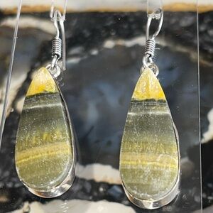Indonesian Buzzing Bumblebee Jasper Earrings 2”